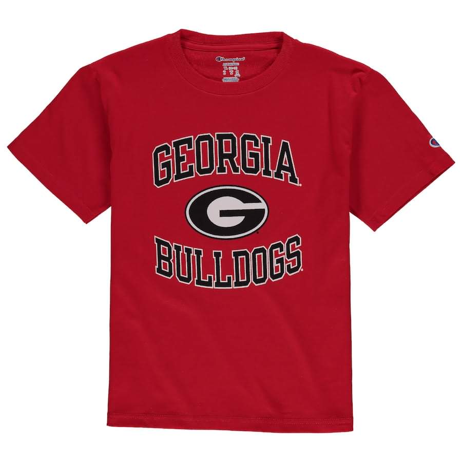 Youth Georgia Bulldogs Red Champion Circling Team Jersey College NCAA Football T-Shirt JNS87M3D