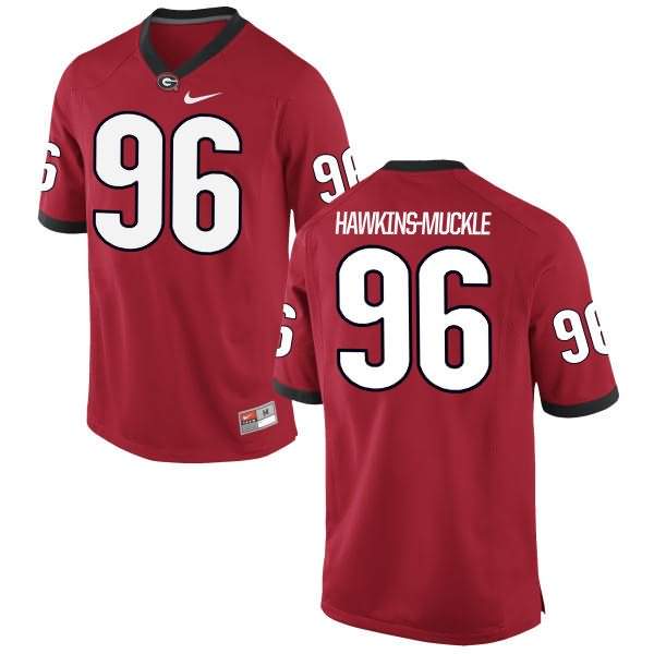 Youth Georgia Bulldogs #96 DaQuan Hawkins-Muckle Red Authentic College NCAA Football Jersey LST28M5R