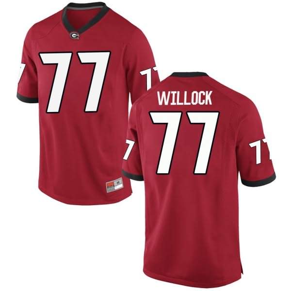 Youth Georgia Bulldogs #77 Devin Willock Red Game College NCAA Football Jersey MUV44M3P