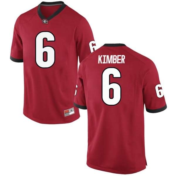 Youth Georgia Bulldogs #6 Jalen Kimber Red Game College NCAA Football Jersey TXY85M0Q