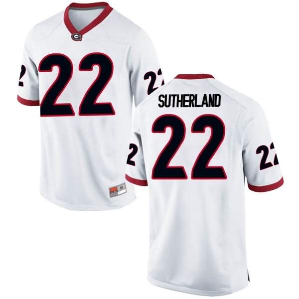 Youth Georgia Bulldogs #22 Jes Sutherland White Game College NCAA Football Jersey EOQ28M7Z