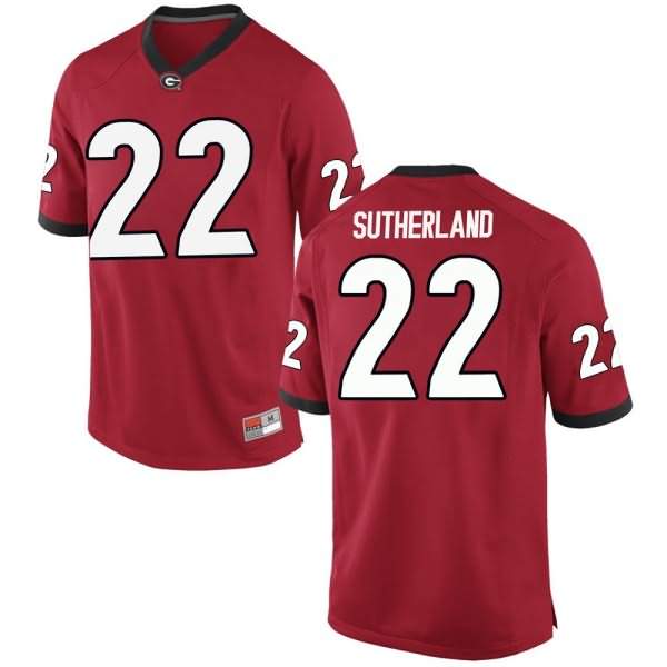 Youth Georgia Bulldogs #22 Jes Sutherland Red Replica College NCAA Football Jersey WLE67M8Z