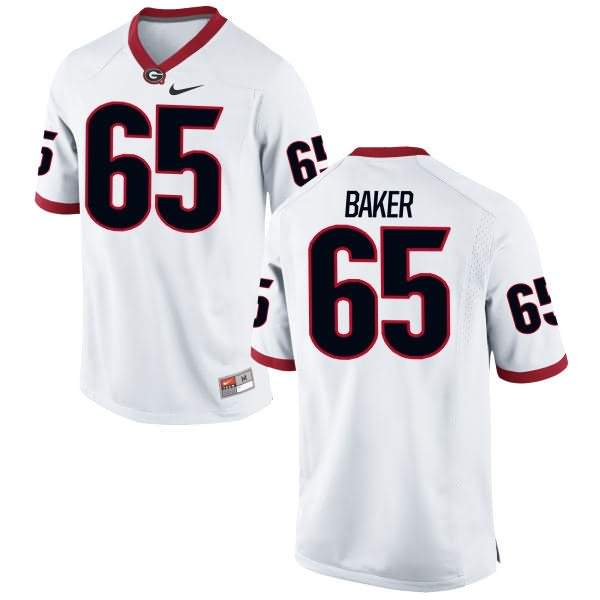 Youth Georgia Bulldogs #65 Kendall Baker White Game College NCAA Football Jersey RFT60M7Y