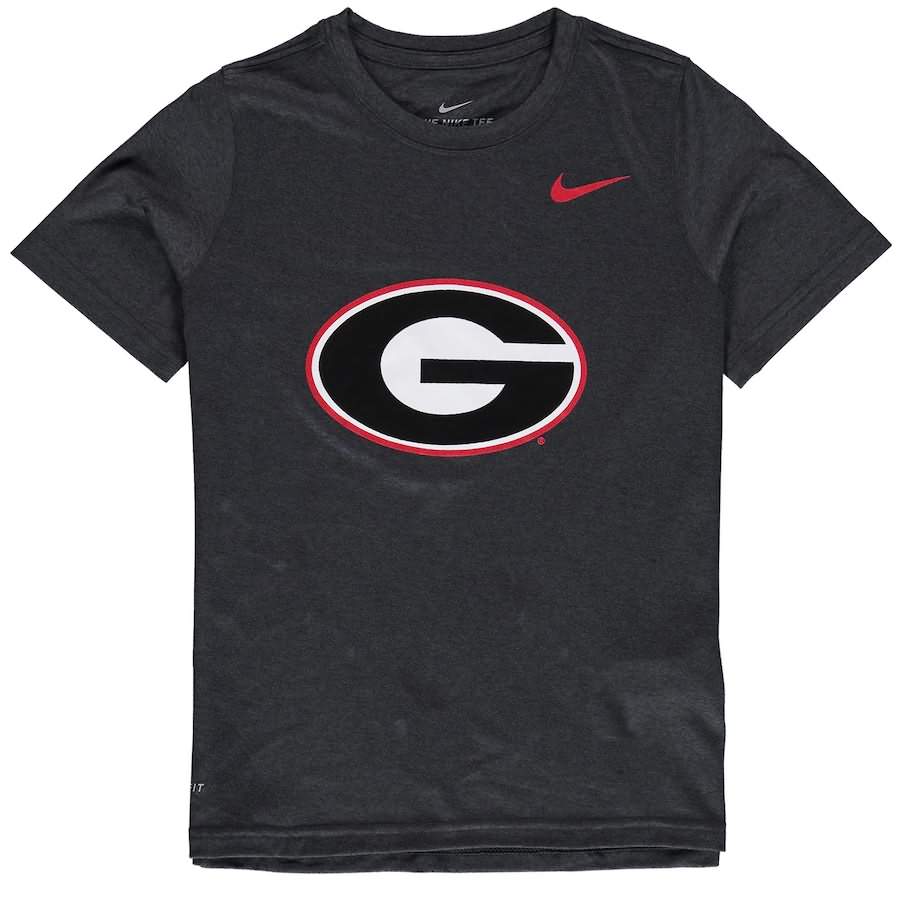 Youth Georgia Bulldogs Logo Anthracite Legend Performance College NCAA Football T-Shirt WOV00M1H