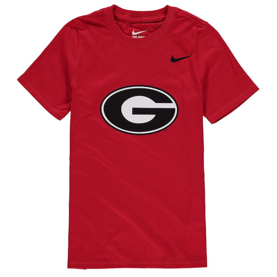Youth Georgia Bulldogs Cotton Red Logo College NCAA Football T-Shirt TCY67M3B