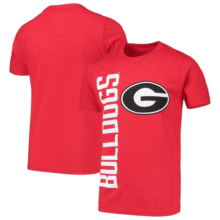 Youth Georgia Bulldogs Big & Bold Red College NCAA Football T-Shirt JWB04M8A