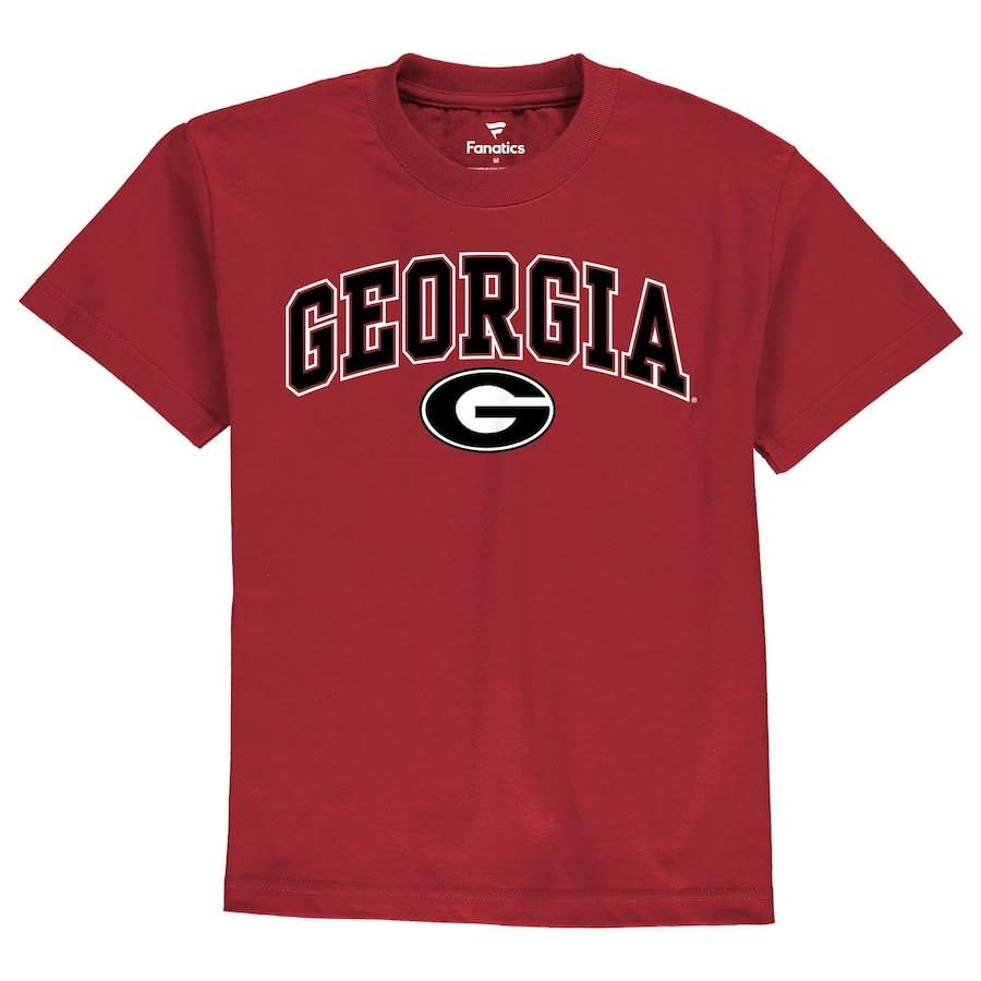 Youth Georgia Bulldogs Campus Red College NCAA Football T-Shirt VDO44M8Y