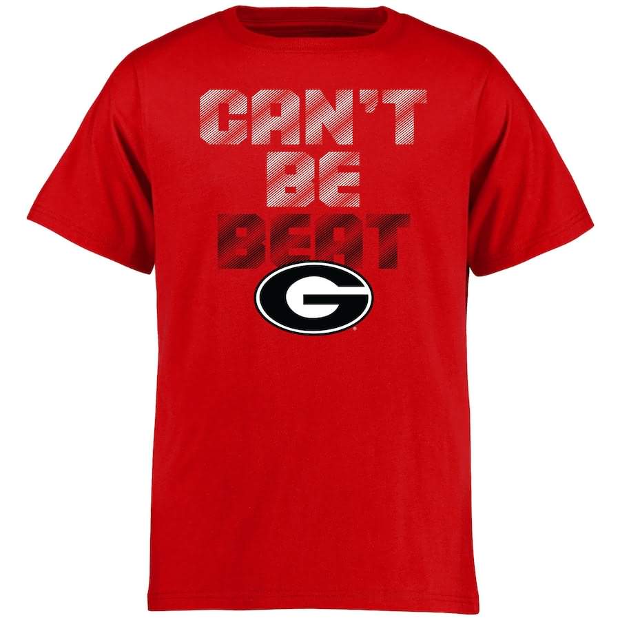Youth Georgia Bulldogs Can't Be Beat Red College NCAA Football T-Shirt NLJ54M5U