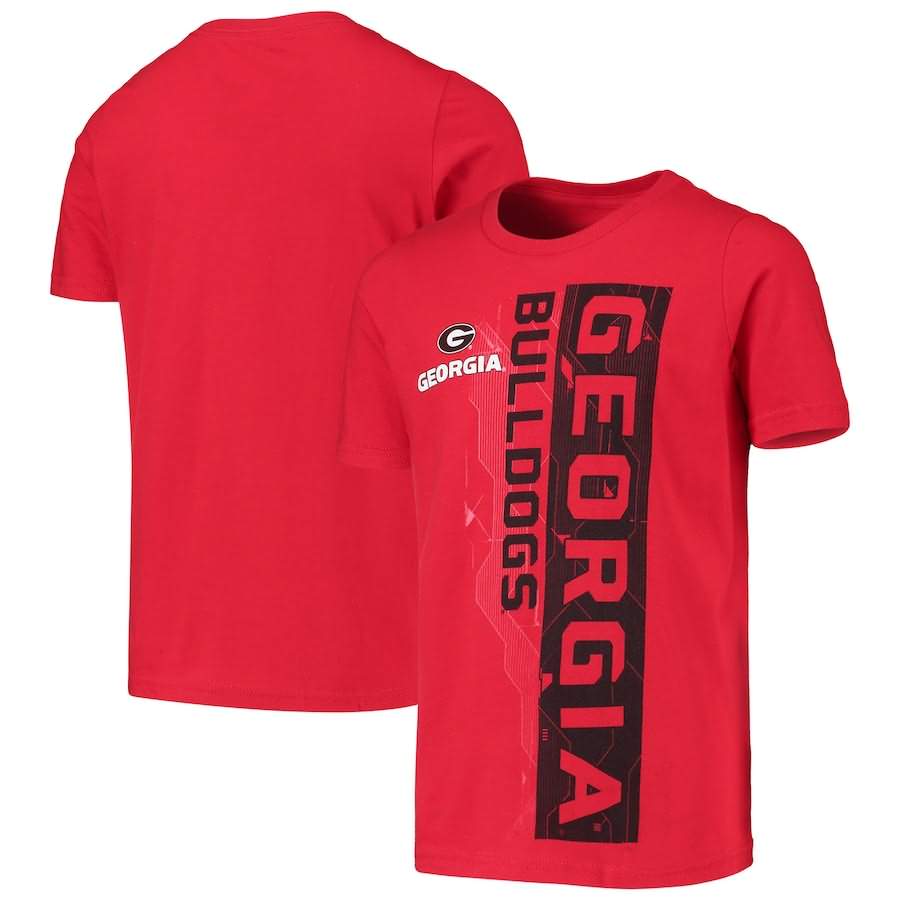 Youth Georgia Bulldogs Sidebar Red College NCAA Football T-Shirt EZL64M4M