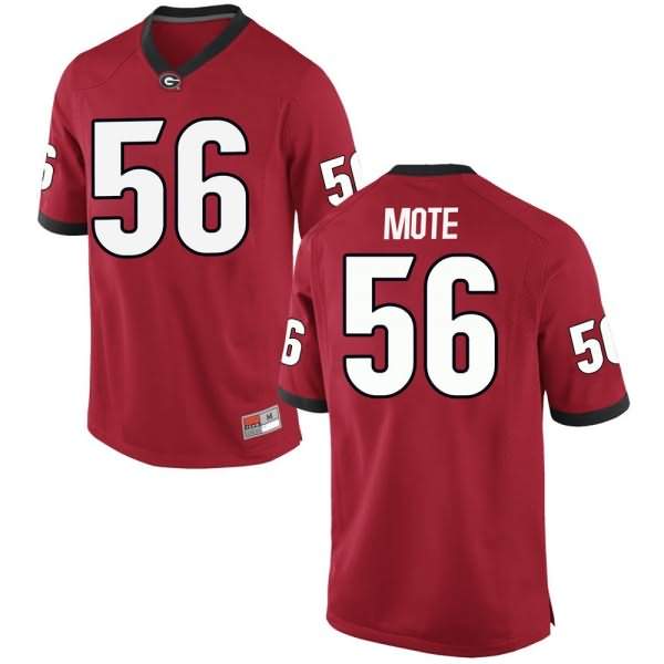 Youth Georgia Bulldogs #56 William Mote Red Game College NCAA Football Jersey OOW17M6A
