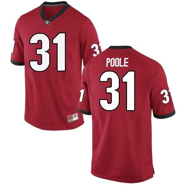 Youth Georgia Bulldogs #31 William Poole Red Game College NCAA Football Jersey MGN10M5C